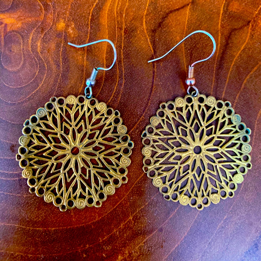 Beautiful boho metal earrings